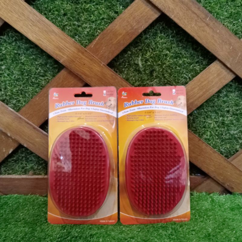 Rubber Dog Brush sisir tapak buat mandikan / groming dog RB-02C