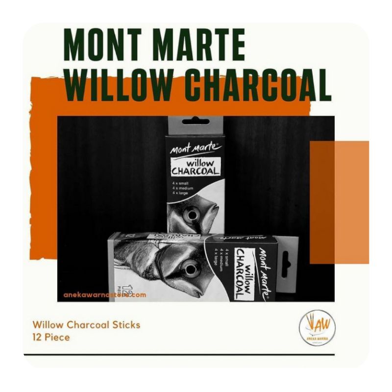 

Willow Charcoal Mont Marte 12 Pieces