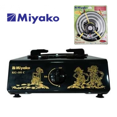 Miyako KG-101C-WYG Kompor Gas 1 Tungku FREE Paket Miyako Selang Gas Meter