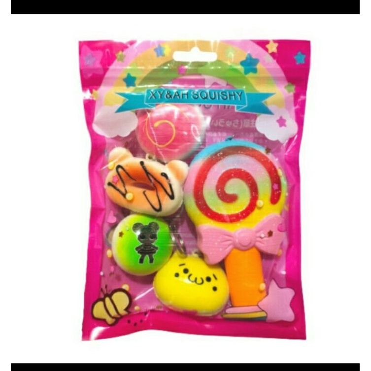 Mainan Skuisi Paket Squishy Murah Sekuisy Snack Kue Jajanan Skuisy Medium Mini Kado Koleksi Anak