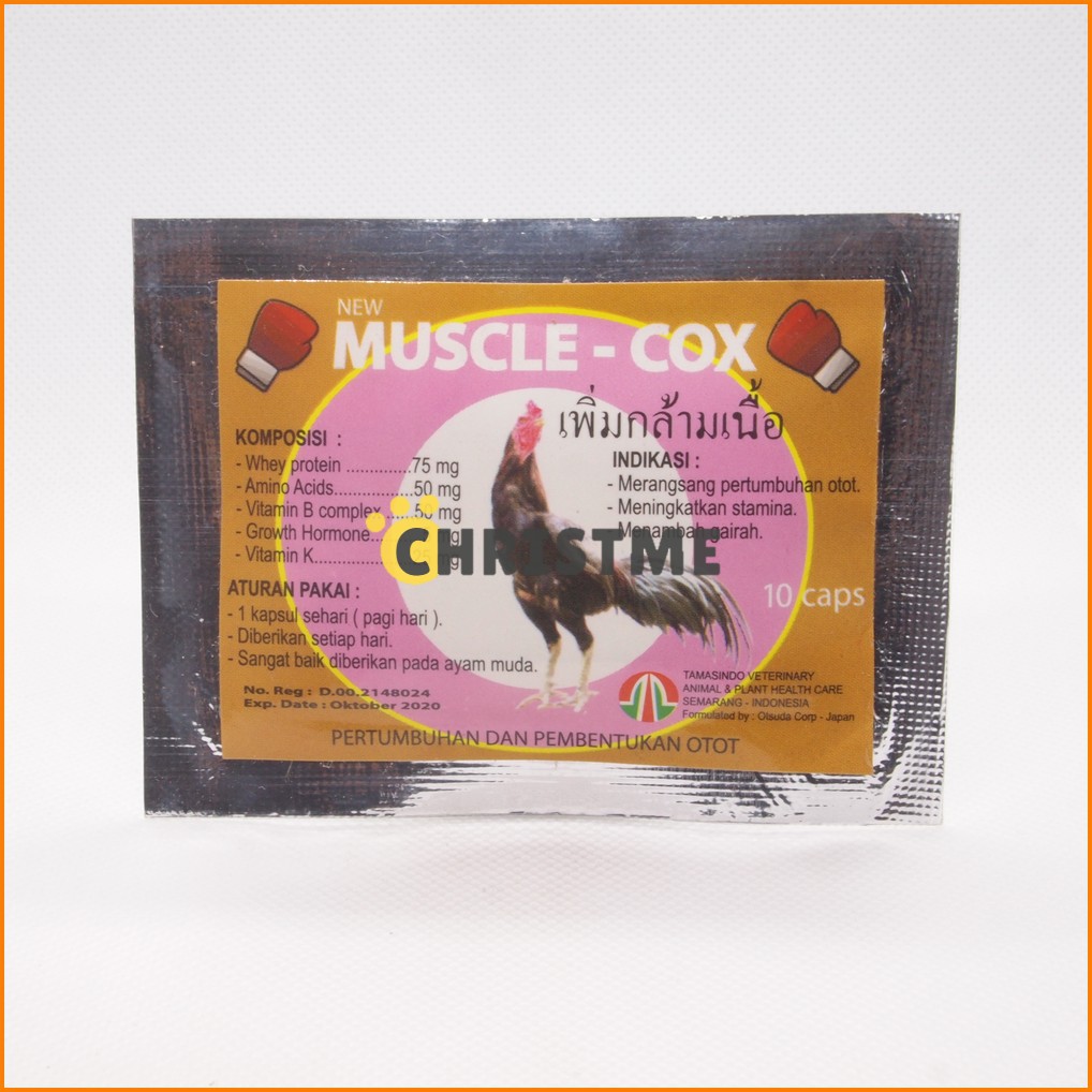 Muscle Cox 10 Kapsul Obat Vitamin Pertumbuhan dan Pembentukan Otot Stamina Protein Asam Amino Hormon