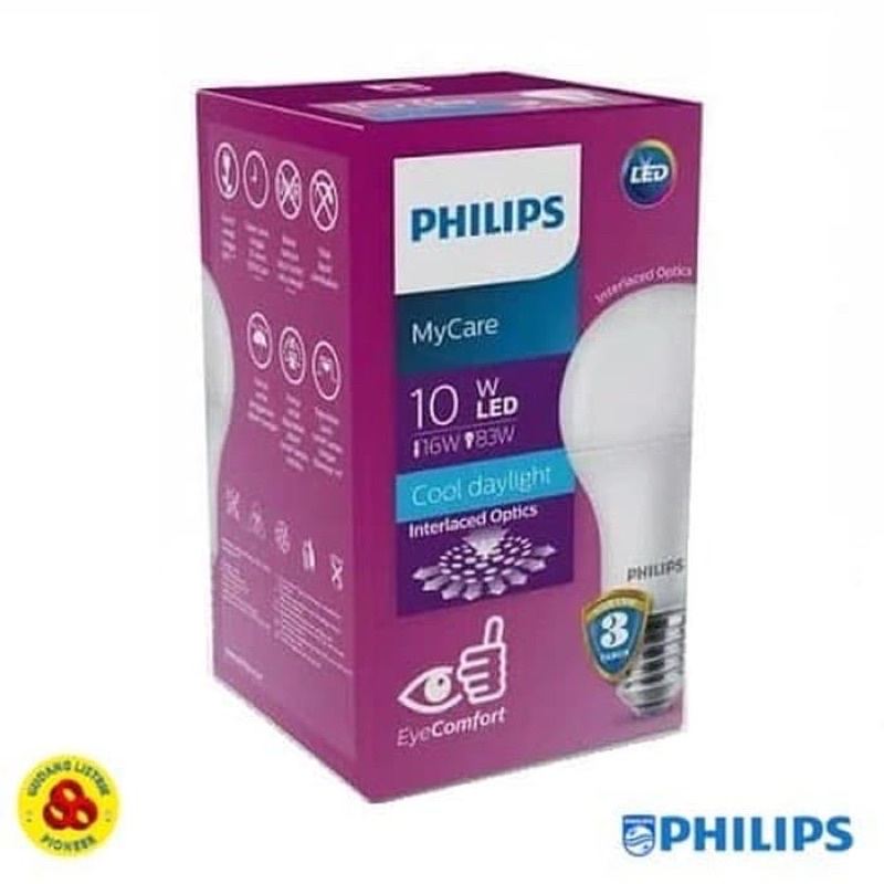 PHILIPS Lampu LED MyCare 6W / 10W Putih Bohlam LED Bulb My Care 10 Watt CDL