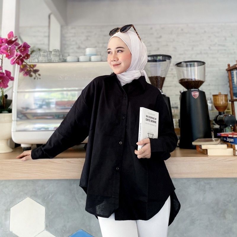 kemeja wanita oversize linen /olivia shirt