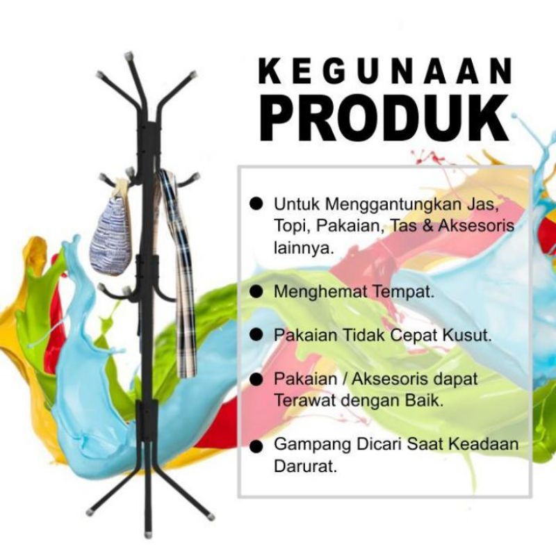 Stand Hanger Multifunction Stand Hanger Baju Portable Gantungan Baju