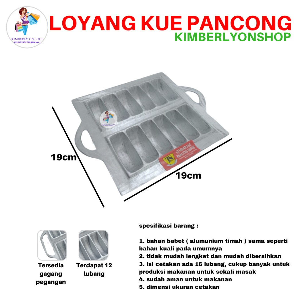 Kimberlyonshop Loyang Cetakan Kue Pancong Isi 12 Lubang