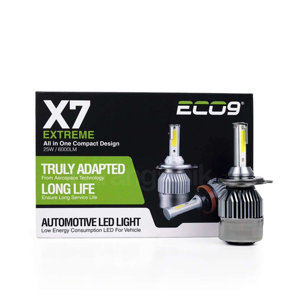 LAMPU MOBIL LED H4 ECO9 25W X7 WARNA PUTIH 6000K (HI/LO)