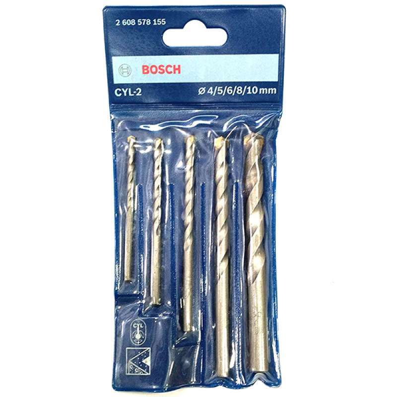 TERLARIS - Mata Bor Beton Besi Set (5 Pcs) BOSCH 4,5,6,8,10 / CYL-2 Original BOSCH Mata Bor Beton, Bata, Tembok, Semen Cor SET