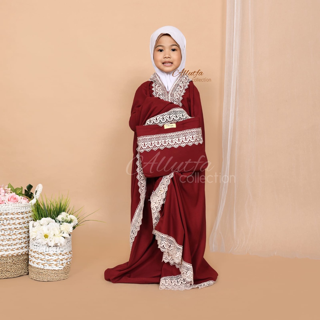 Mukena anak perempuan 2in1 risleting aktive Azira series bisa couple