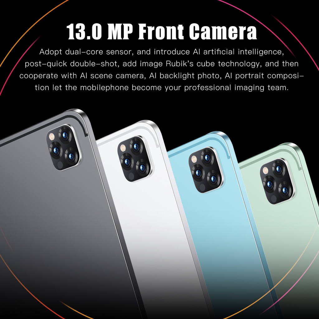 【Promosi Besar】2023 Hot Jual Android 10.0 ipad Pro11 Tablet PC 10.1 inch Layar Penuh Layar HD 12GB + 512GB GB Sistem Android WiFi Dual SIM, Koneksi Bluetooth tablet murah belajar 5G
