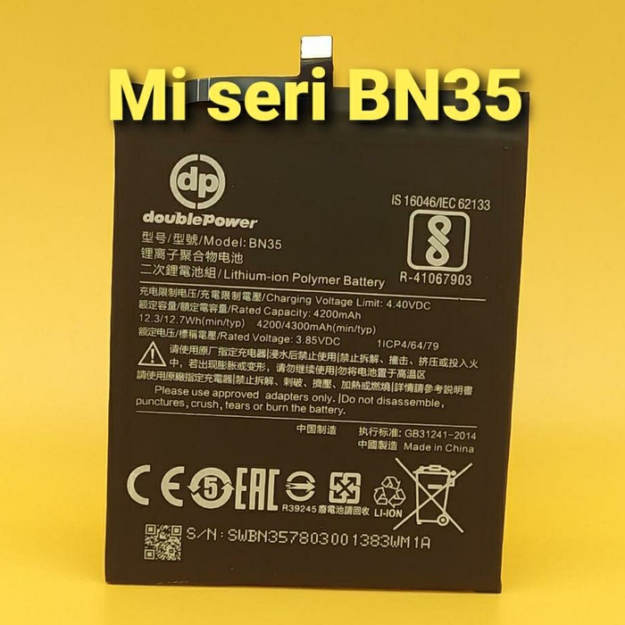 Battery Double Power Baterai REDMI 5 seri BN35 4200mah