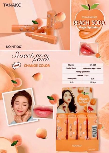 Lipbalm Tanako Peach Soda