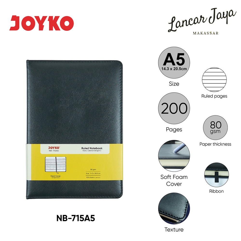 

Buku Tulis Catatan Bergaris Ruled Notebook Joyko NB-715 A5 Soft Foam Cover