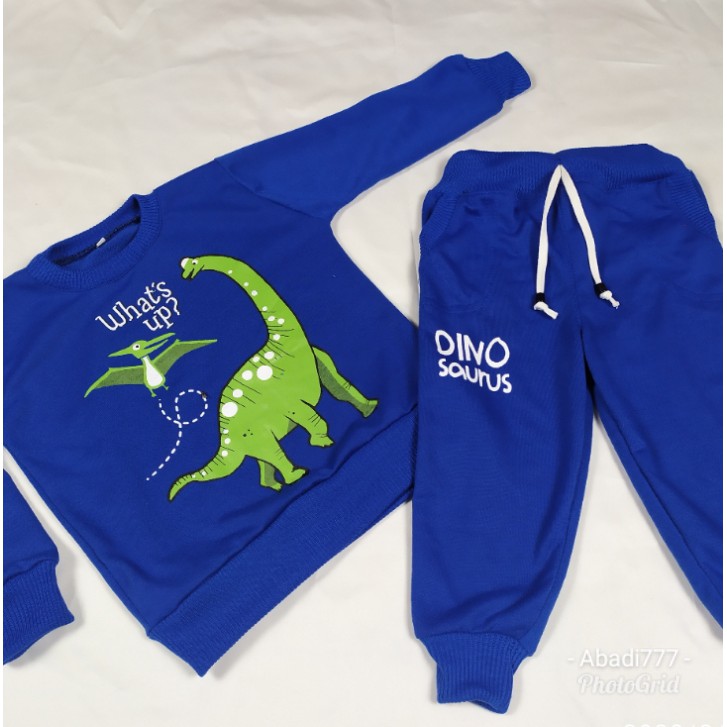 Sweater joger anak dinosaurus setelan anak terbaru murah 1-6Thn baju anak