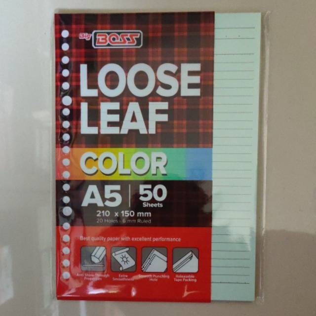 

Loose leaf A5 warna isi 50 lembar