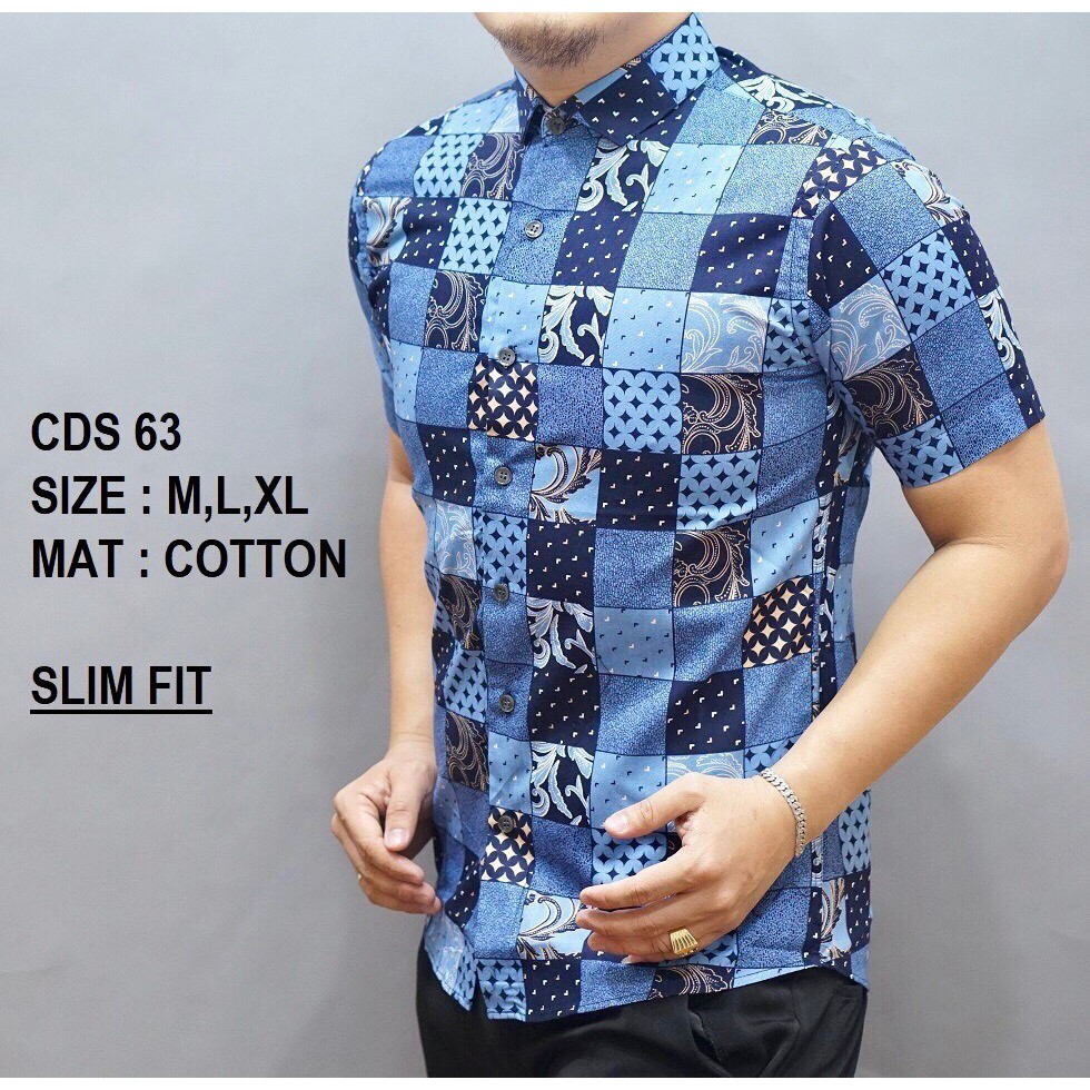 BAJU PRIA/COWOK KEMEJA BATIK PREMIUM SLIMFIT LENGAN/TANGAN PANJANG/PENDEK