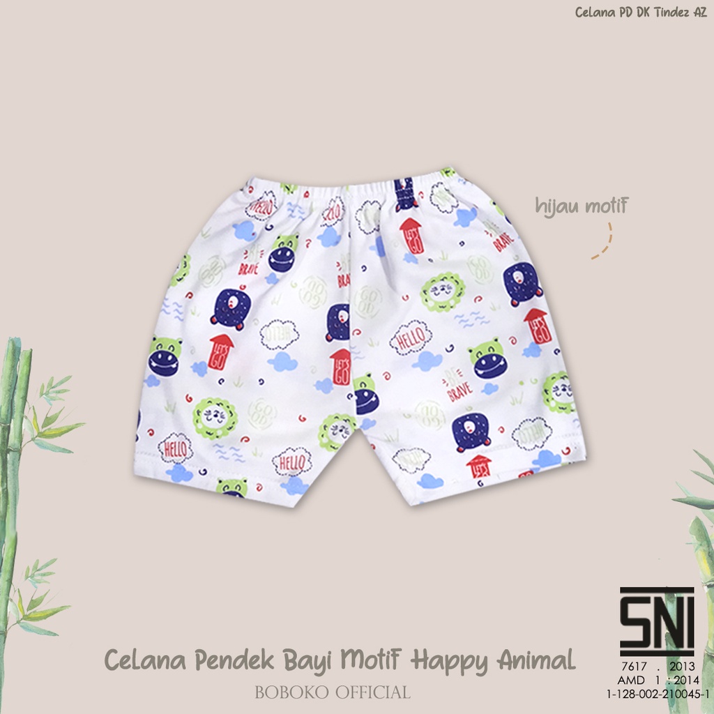 Celana Pendek Bayi Motif Happy Animal 0-6 bulan