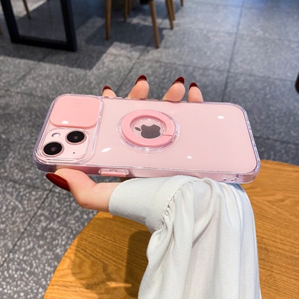 SoftCase Iphone 14 Pro Max 14 Plus 12 MINI 11 11 PRO 11 PRO MAX 13 12 12 PRO 12 PRO MAX Camera Slide Window Clear Iring Stand Back Cover