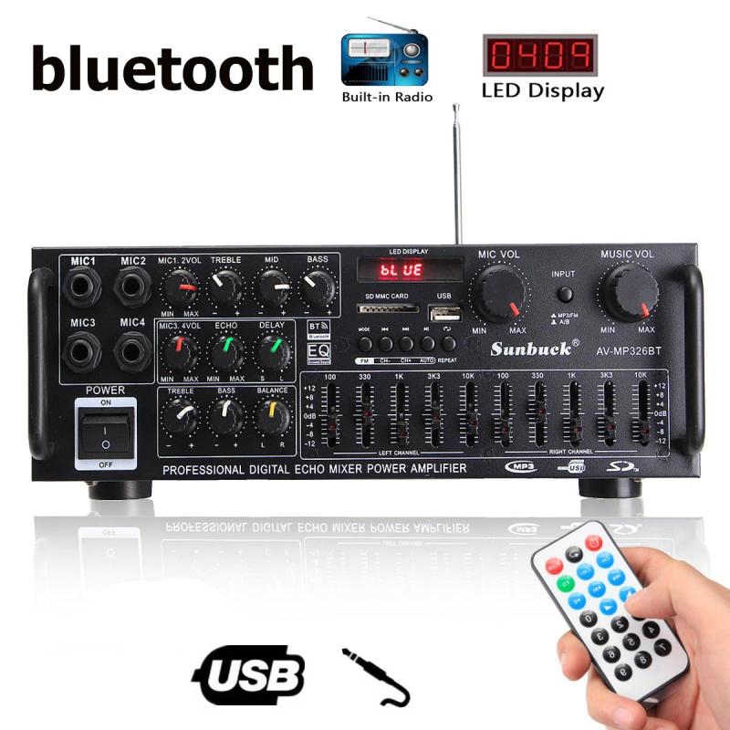 Amplifier 2000W Bluetooth Karaoke Home Theater Mp3 USB FM Radio