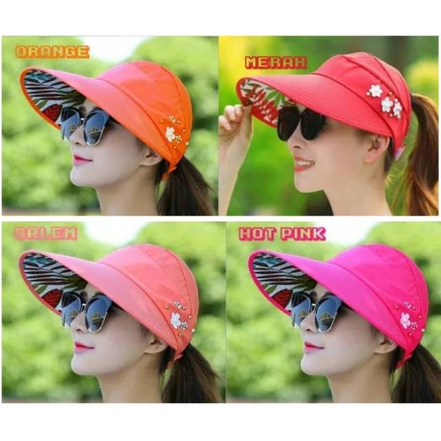 Topi Pantai Wanita import / Topi fashion Anti UV Gulung