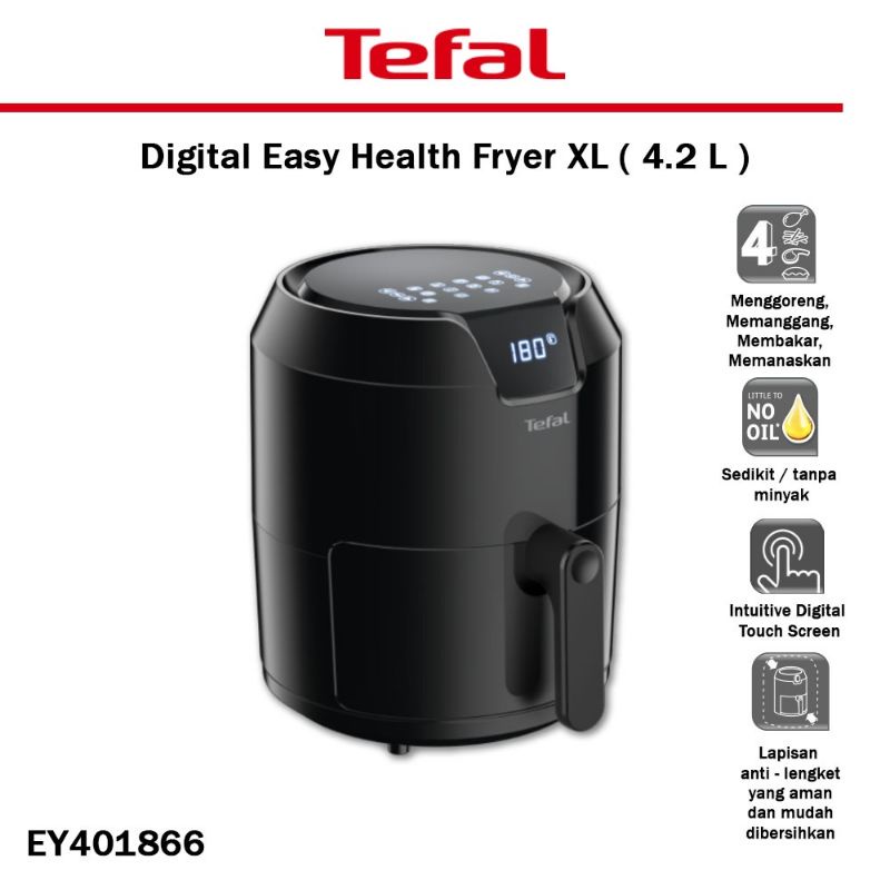 Tefal Digital Easy Health Fryer XL 4,2L EY401866 - Air Fryer Tefal