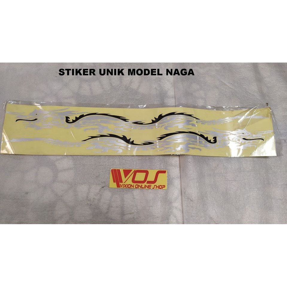 

CUTING STIKER UNIK SILVER KOMBINASI HITAM NAGA 50 CM
