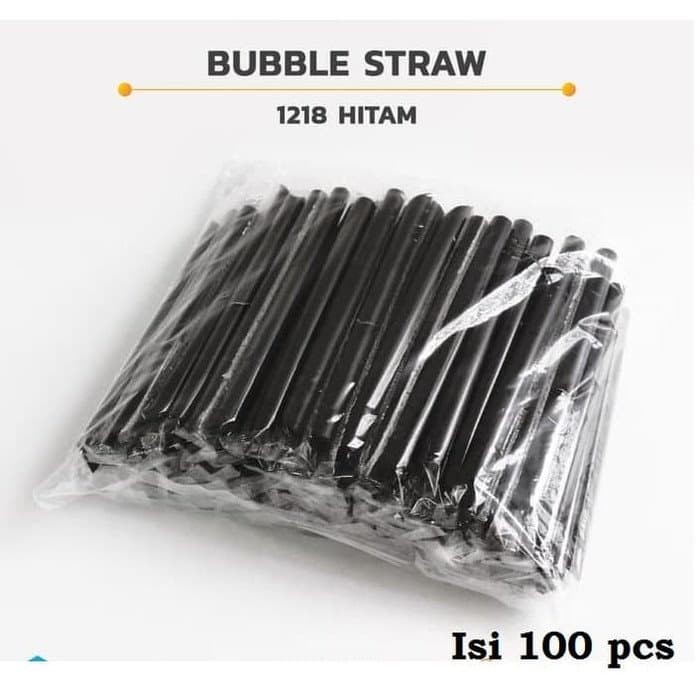 Sedotan Bubble 1218 HITAM (bgks plastik, sedotan higenis)@100pcs