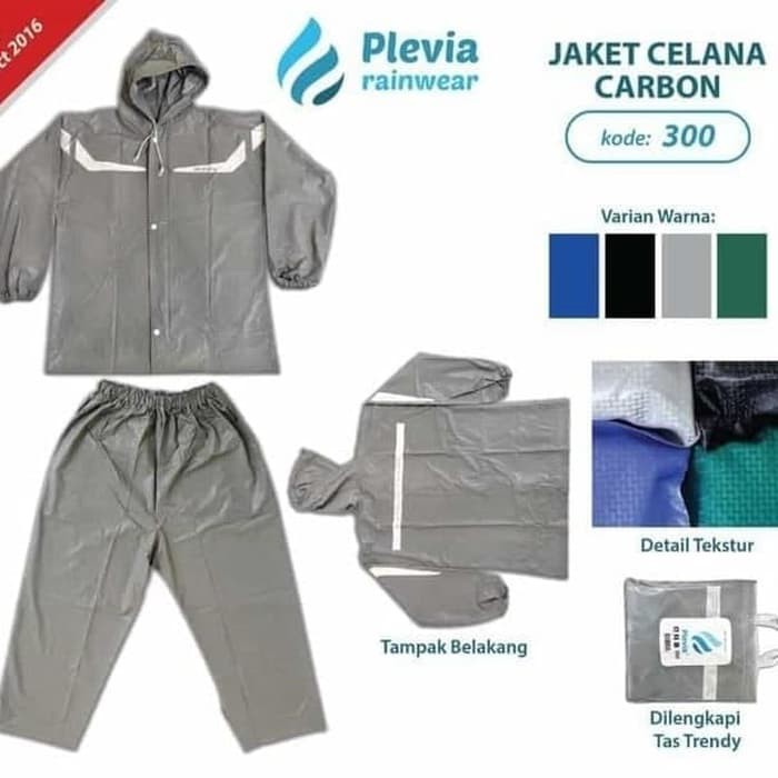 Jas Hujan Jaket Celana Carbon 300 Plevia