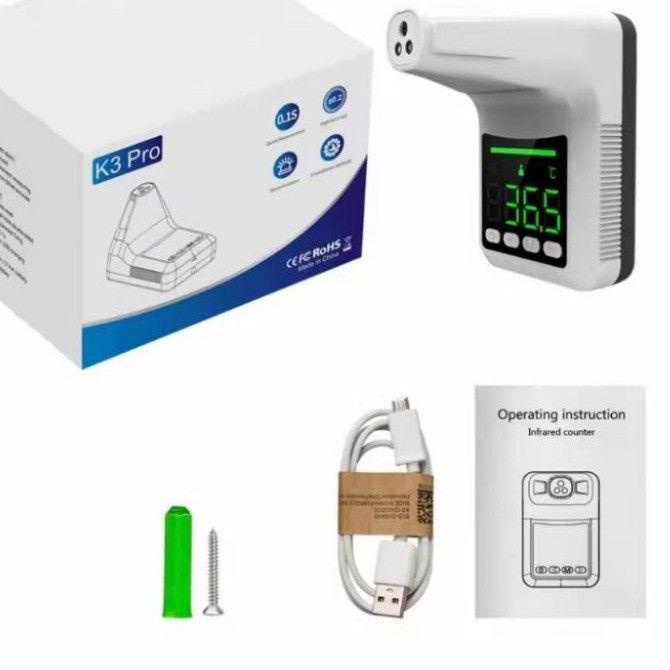 ♥ THERMOMETER INFRARED TEMBAK DINDING STANDING OTOMATIS DIGITAL ALAT UKUR CEK SUHU TUBUH TANPA KONTA