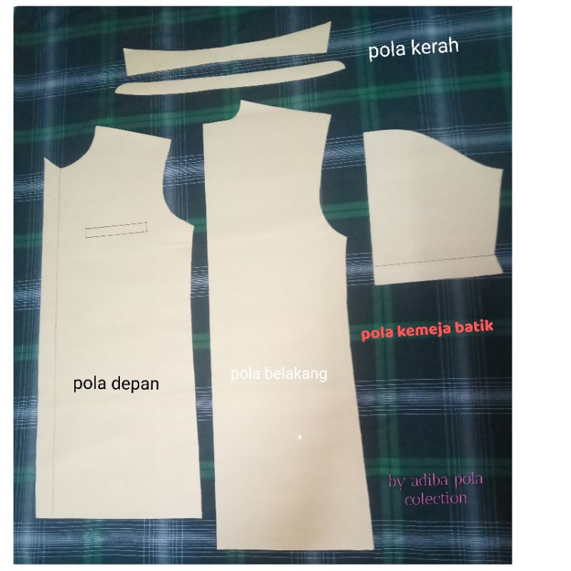 pola kemeja pria lengan pendek