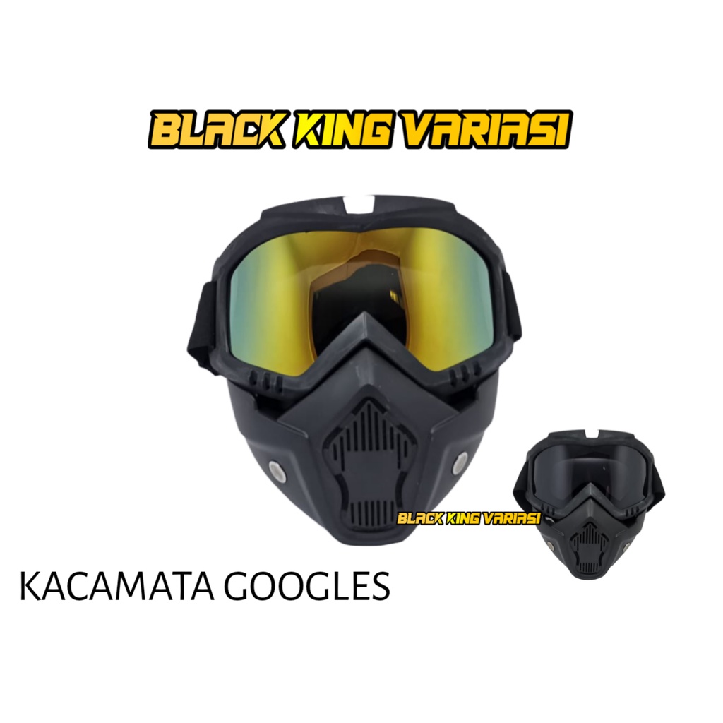 Goggle Mask Modular Kacamata Masker Helm Motor Retro Bogo Goggles Cross Kacamata Goggles Mask Motor