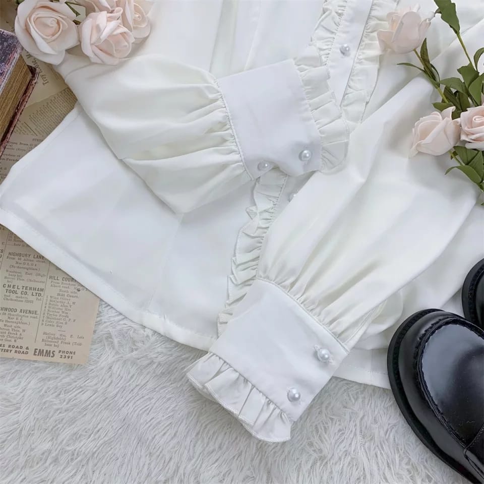 Pearly Blouse - Size S M L XL 2XL 3XL 5L - Blouse Jumbo - Baju Jumbo - Atasan Wanita Jumbo - Atasan Korea Jumbo - Atasan Big Size