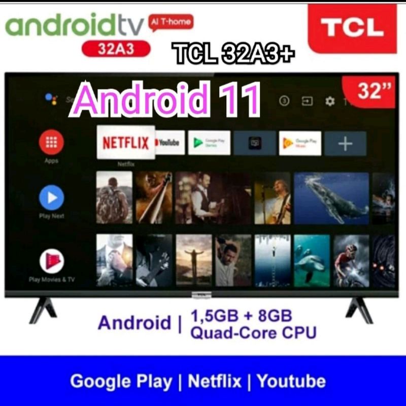 NEW LED TCL 32A3 PLUS 32 inch SMART DIGITAL ANDROID 11