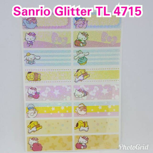 

Label nama waterproof sanrio glitter TL 4715