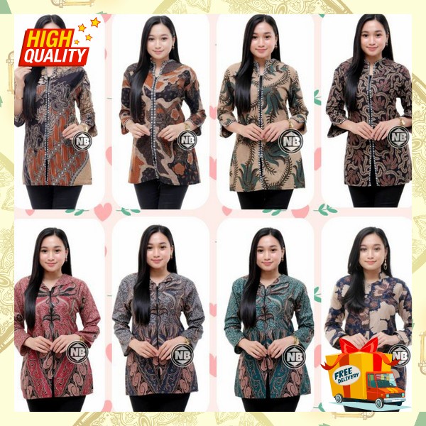 Buju Cewek Formal Kemeja Dewasa Casual Baju Batik Wanita Atasan Kerja Casual Blouse Cewek Kekinian B