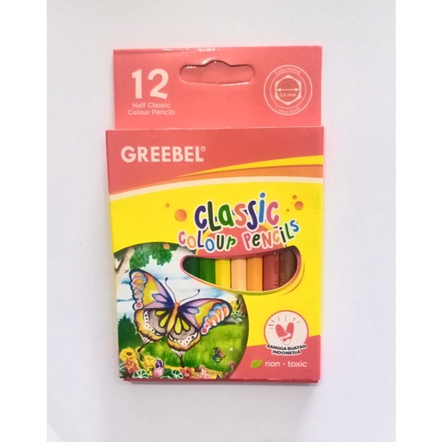 

Pensil Warna Greebel 12 Colors Classic Pendek