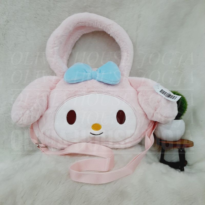 Tas Slempang My Melody Pink Bulu Tas Tenteng My Melody Bulu Tas My Melody Sling Bag My Melody