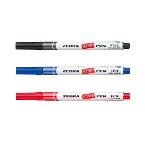 Zebra Name Pen Fine Permanent Marker MO-12 Black Per Pcs