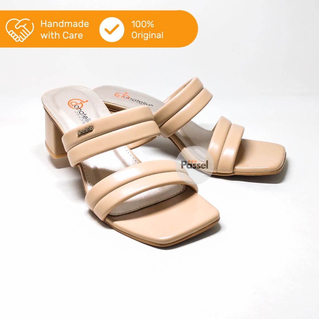 Donatello Sz. 36-41 Sandal Block Heels 5,5 Cm Wanita Double Stripes Pillow / Jepit | SY52412 / SY52411