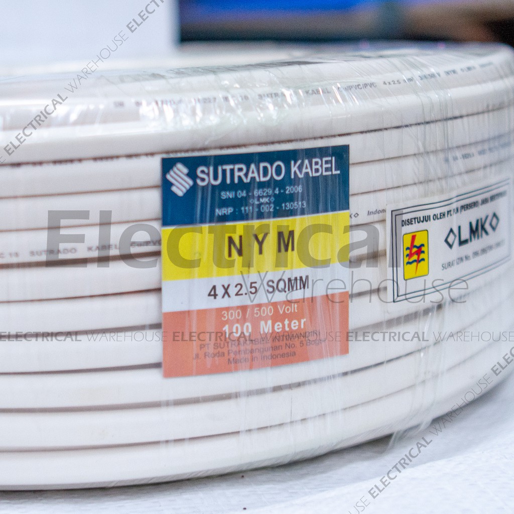 Kabel Listrik NYM 4x2.5mm2 SUTRADO 100 Meter ( 4x2.5mm 4x2.5 4 x 2.5mm 4x2.5 4x2,5 100M)