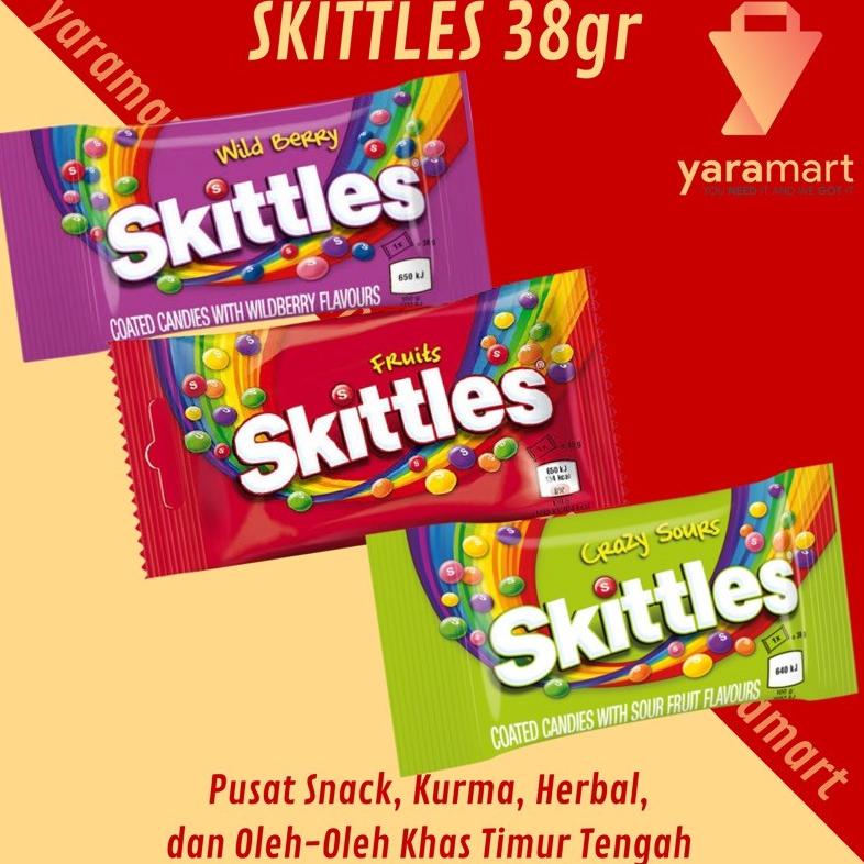 

Baru RBKJZ Skittles Permen anak mnm m&ms Skittles 38 gram skittles permen candy wild berry crazy sou