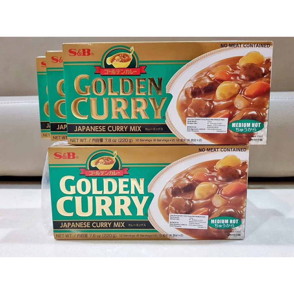 S&amp;B Golden Curry Medium Hot 220 gram Kari Jepang Medium