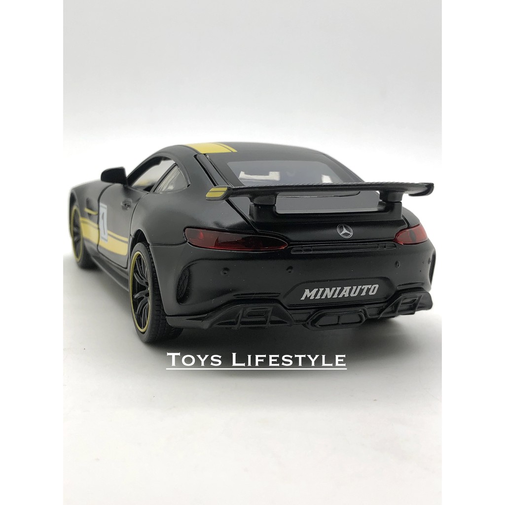 Miniauto Diecast - Mercedes Benz AMG GTR Skala 1:32 (Garis Kuning)