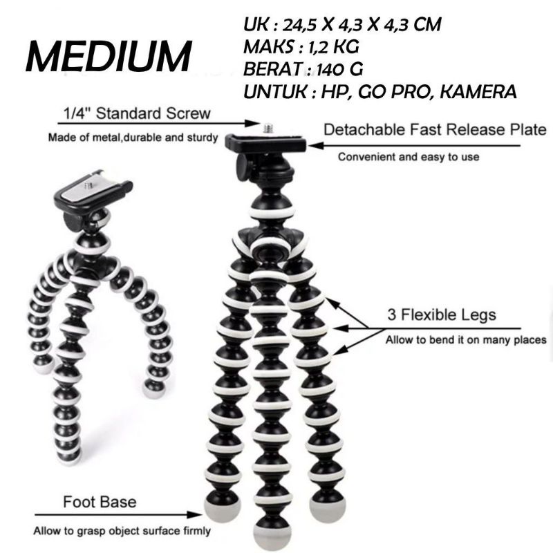 GORILLA FLEKSIBEL POD - TRIPOD FLEKSIBELKUAT - TRIPOD GORILLA POD TRIPOD MURAH