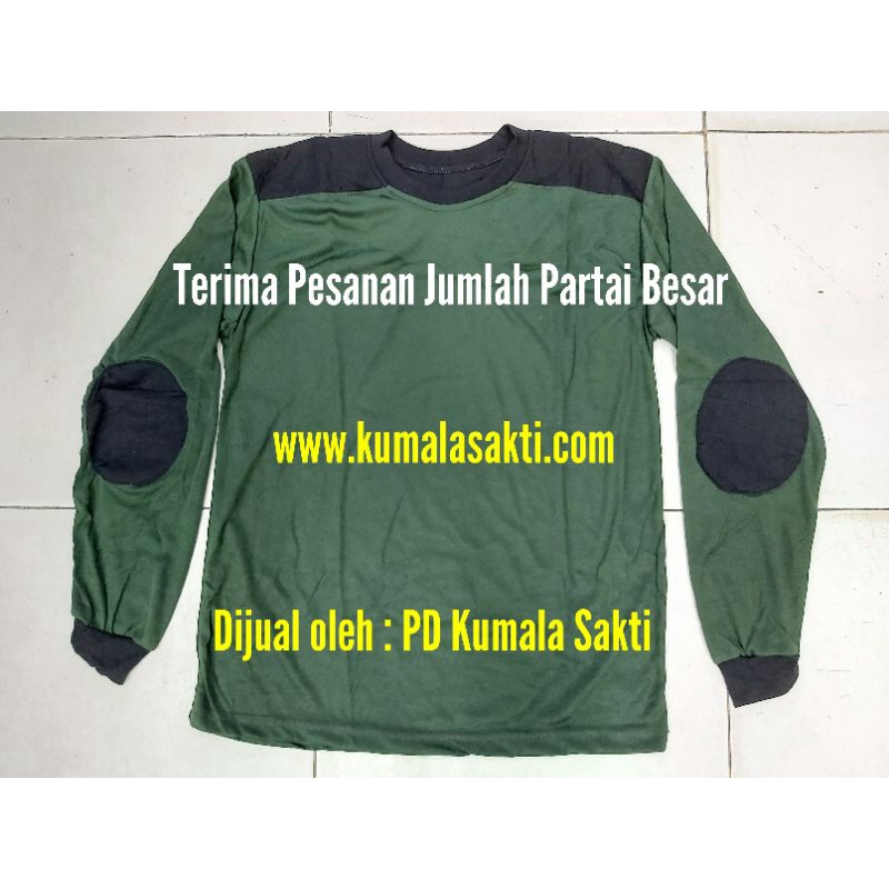 Kaos Polos Bantalan Lengan Panjang Warna Oren Hitam Benhur Hijau Dongker-Kaos Trening-Kaos BPBD-Kaos Security Satpam CoklatKaos Loreng-Kaos Polisi-Baju PPSU