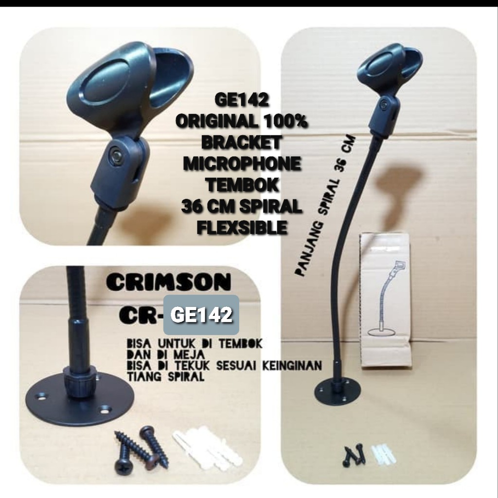 GE142 CRIMSON original 100% bracket microphone breket mic stand besi mik holder mikrophone tembok di