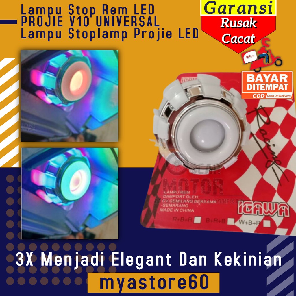 Lampu Stop Rem LED PROJIE V10 UNIVERSAL Lampu Stoplamp Projie LED Universal Aksesoris Variasi Motor