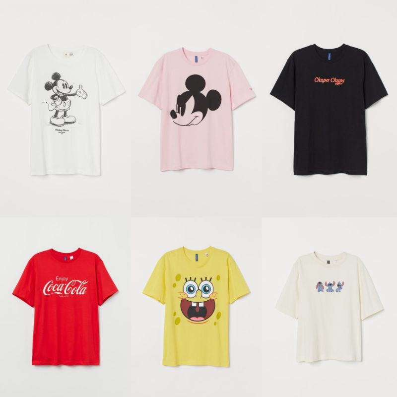 H*M T-Shirt Printed Stitch | Kaos H*M Cewek - Kaos Cewek