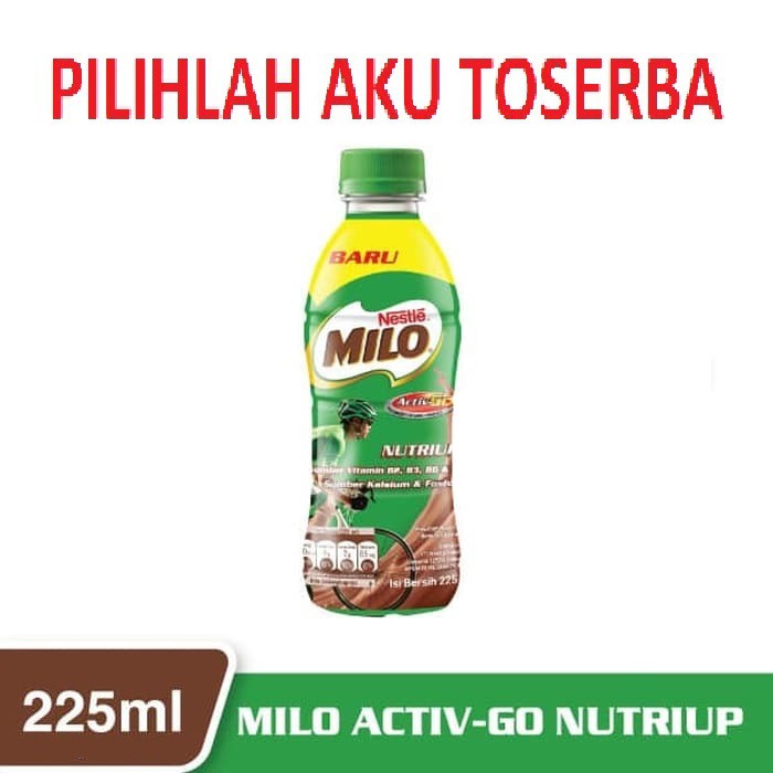 Jual Susu Milo Botol Pet Coklat ACTIVE GO NUTRI UP - 225 ml (Harga