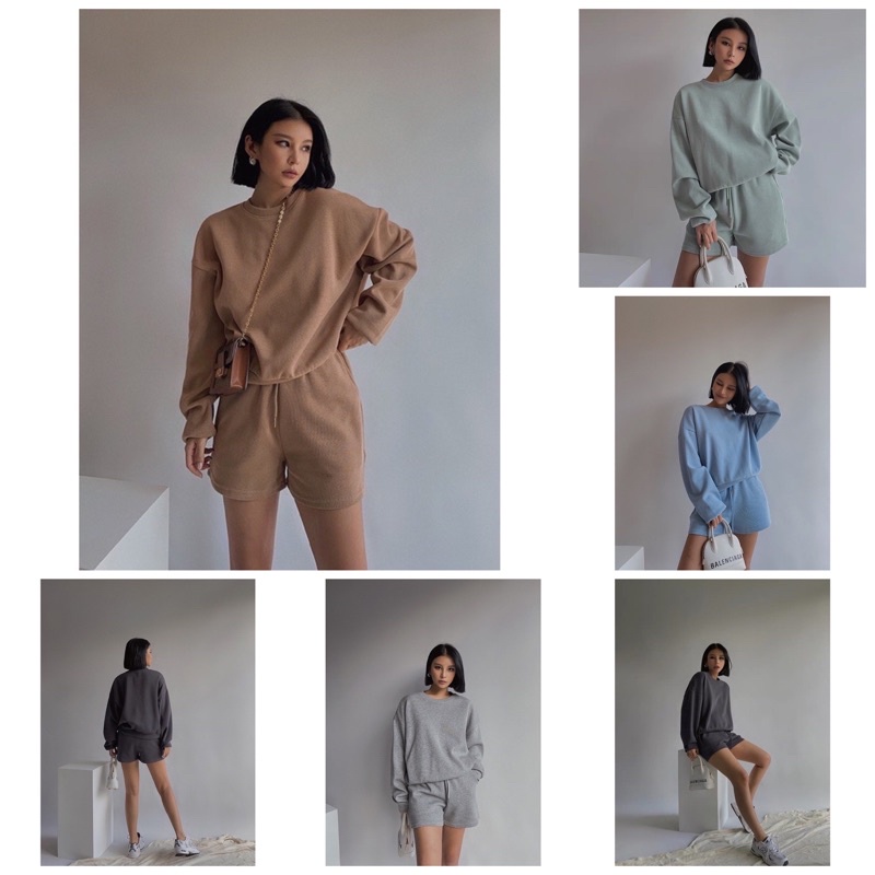 setelan wanita Kemvil set - pakaian wanita  - Trening set - setelan olahraga wanita korean style