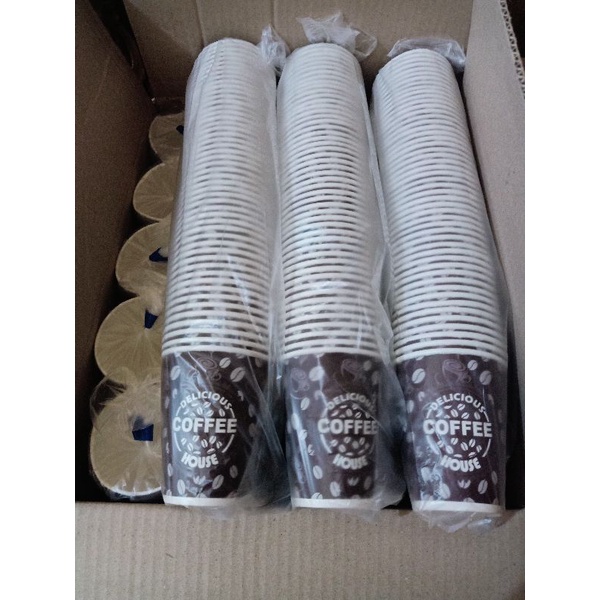 Jual Cup Gelas Kertas Minuman Panas Hot Paper Cup Motif Pcs Uk Oz